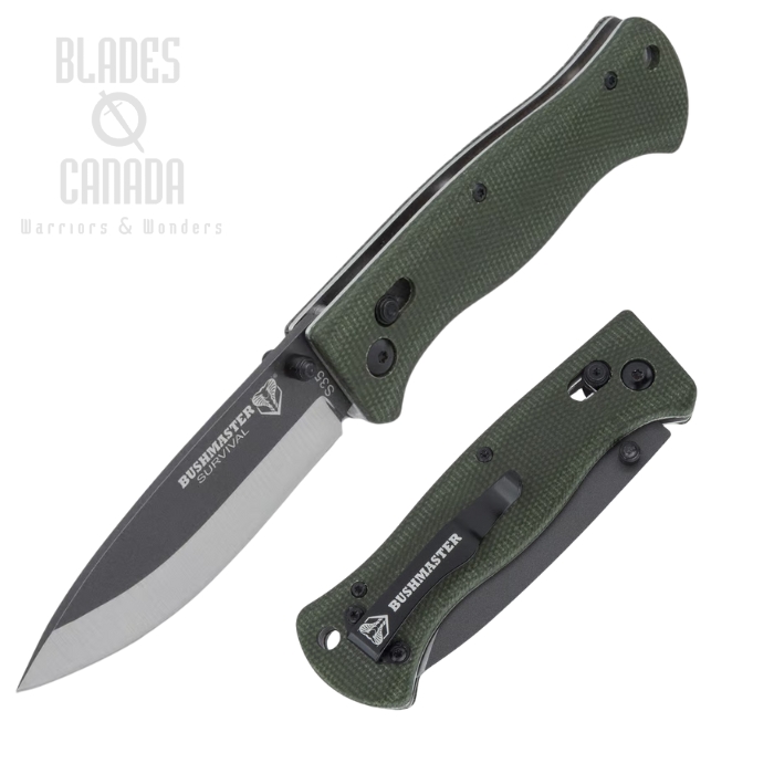 United Cutlery Bushmaster Explorer Pivot Lock Folding Knife, S35VN, Micarta Green, UC3498